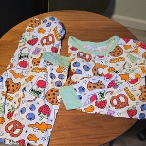 Caden Lane Multicolor Snack Print Kids Pajama Set
